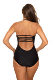 Elegant Italian Fabric One-Piece Swimsuit with Adjustable Straps