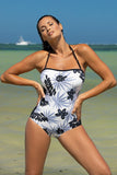 Elegant Italian Fabric One-Piece Swimsuit with Detachable Straps