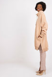 Extended Cut Zipper Sweatshirt with High Collar & Pockets