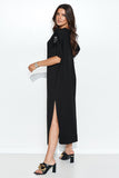 Elegant Maxi Dress with Pockets and Slit Detail