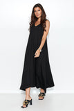 Elegant Long Sleeveless Knit Dress with Back Detail
