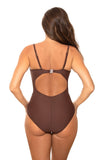 Elegant One-Piece Swimsuit with Padded Cups and Underwire