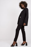 Ladies' Long-Sleeved Button Jacket with Imitation Pockets