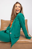 Elegant Long-Sleeved Button Jacket with Imitation Pockets