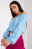 Shoulder-Cut Blouse with Wide Long Sleeves for Summer