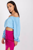 Shoulder-Cut Blouse with Wide Long Sleeves for Summer