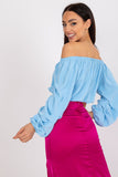 Shoulder-Cut Blouse with Wide Long Sleeves for Summer