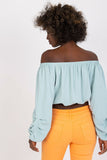 Summer Shoulder-Revealing Blouse with Wide Sleeves