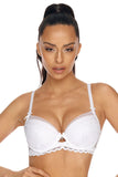 Embroidered Tulle Push-Up Bra with Adjustable Straps