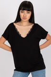 Lace Trim V-Neck Short Sleeve T-Shirt for Any Occasion