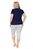 Floral Pajama Set with Lace Trim and Comfortable Blouse
