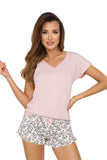 Lovely Pastel Women's Pajamas with Floral Shorts