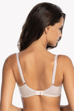Elegant Semi-Padded Bra with Lace and Mesh Detailing