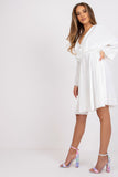 Flared White Dress with Triangle Neckline for Any Occasion