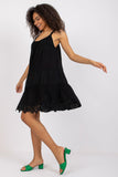 Casual Strapless Dress with Decorative Lace Inserts