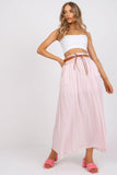 High-Waisted Lined Long Skirt with Tie Strap