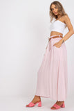 High-Waisted Lined Long Skirt with Tie Strap