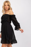 Spanish Style 3/4 Sleeve Dress with Decorative Ruffles