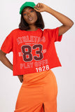 Loose Fit Ladies' Short T-Shirt with Bold Front Print