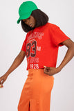 Loose Fit Ladies' Short T-Shirt with Bold Front Print