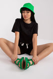 Blouse and Shorts Set with Front Inscription and Pockets