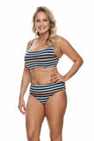 Colorful Striped Swim Bra for Large Busts with Underwire