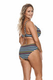 Colorful Striped Swim Bra for Large Busts with Underwire