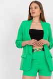Elegant Jacket and Shorts Set with Decorative Belt