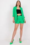 Elegant Jacket and Shorts Set with Decorative Belt
