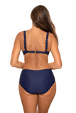 Sporty Two-Piece Swimsuit with Underwire Bra and High-Cut Bottoms