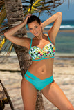 Vibrant 2-Piece Swimsuit with Heart-Shaped Neckline