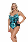 Tropical Elegance One-Piece Swimsuit for Curvy Figures