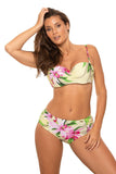 Elegant Two-Piece Swimsuit with Underwire Bra and High-Cut Bottom