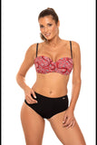 Heart-Shaped Push-Up 2-Piece Swimsuit with Detachable Straps