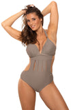 Elegant Push-Up One-Piece Swimsuit with Tummy Control
