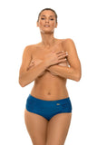 High-Cut Swimsuit Bottoms with Decorative Stitching