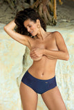 High-Cut Swimsuit Bottoms with Decorative Stitching