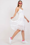 Flared Summer Dress with Heart Neckline and Lace Details
