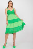Flared Summer Dress with Heart Neckline and Lace Details
