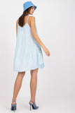 Flared Summer Dress with Heart Neckline and Openwork Pattern