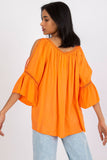 Loose-Fit 3/4 Sleeve Blouse with Decorative Sleeve Slits