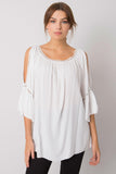 Loose-Fit 3/4 Sleeve Blouse with Decorative Slits
