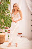 Elegant Satin Long Slip with Lace Detailing