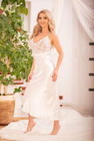 Elegant Satin Long Slip with Lace Detailing