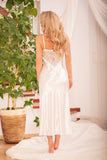 Elegant Satin Long Slip with Lace Detailing