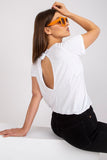 Stylish Short Sleeve Blouse with Back Slit and Bow Detail