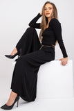 High-Waisted Viscose Wide-Leg Pants with Tie Belt