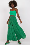 High-Waisted Viscose Wide Leg Pants with Tie Belt