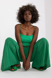 High-Waisted Viscose Wide Leg Pants with Tie Belt