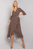 Summer Ruffled 3/4 Sleeve Dress with Tied Waist